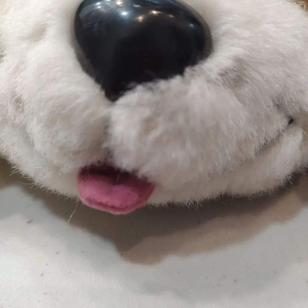 Vtg 2004 Mattel Pound Puppies Tricolor Dog Puppy Plush Toy Red‎ Bow Floppy Ears
